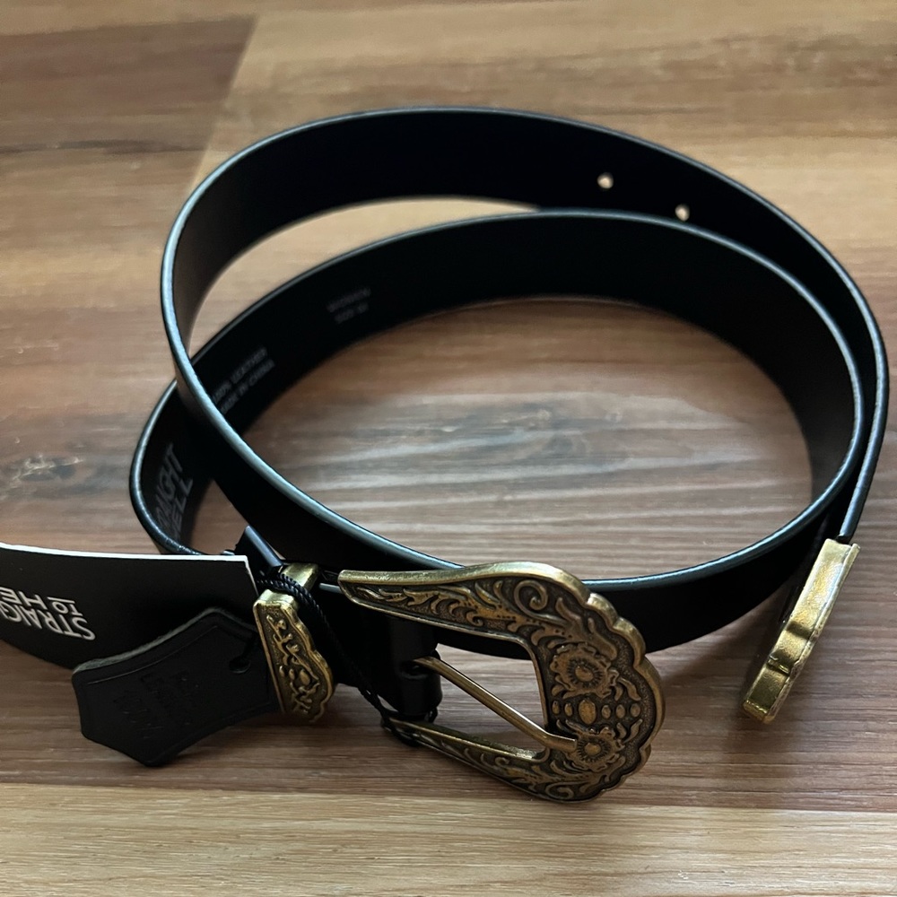 Straight To Hell Pike Leather Belt sz M